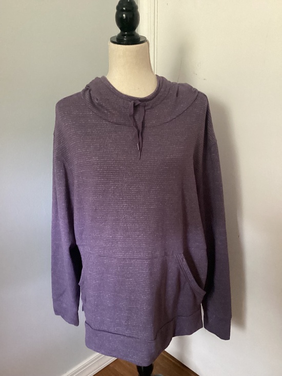 Champion Elite Tops - CHAMPION ELITE WOMAN XXL PURPLE WHITE STRIPES HOODIE KANGAROO POCKETS